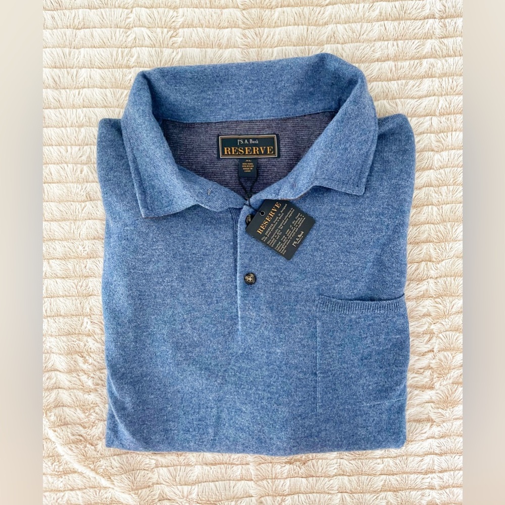 JOS A BANK RESERVE Blue Gray Pull Over Men’s Sweater Size XL NWT